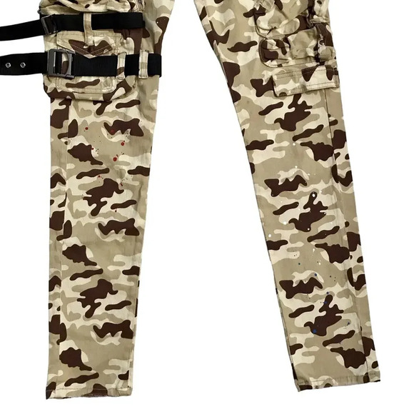 Industrial Indigo NWT Camouflage Cargo Skinny Jeans Men 32 x 32 - Picture 8 of 13